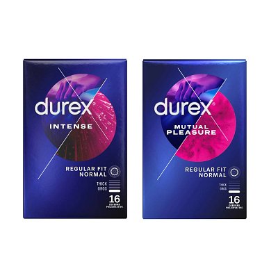 Pachet Prezervative Durex Mutual Pleasure 16 bucati + Intense Orgasmic 16 bucati